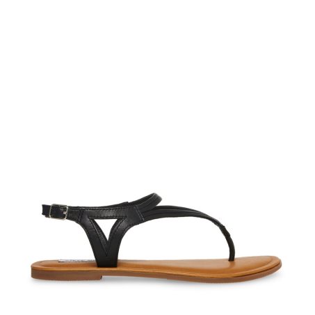 Black Steve Madden Sydney Women's Flat Sandals | PH 7423YUV